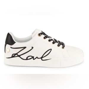 NEW [Karl Lagerfeld] Candace Signature Logo Sneakers Black/White Women’s 6 & 6.5